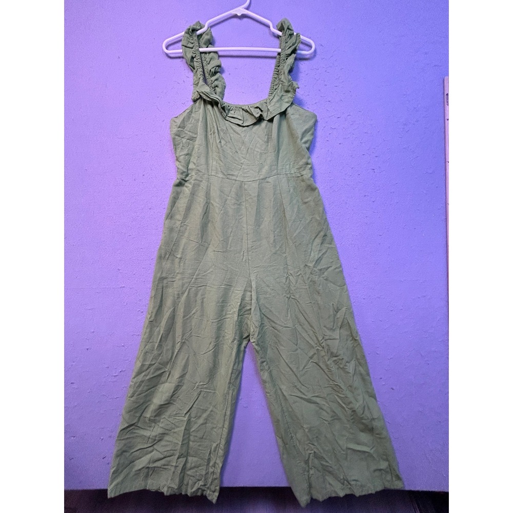 Japna Jumpsuit Cotton Linen Blend Sage Green Large Womens